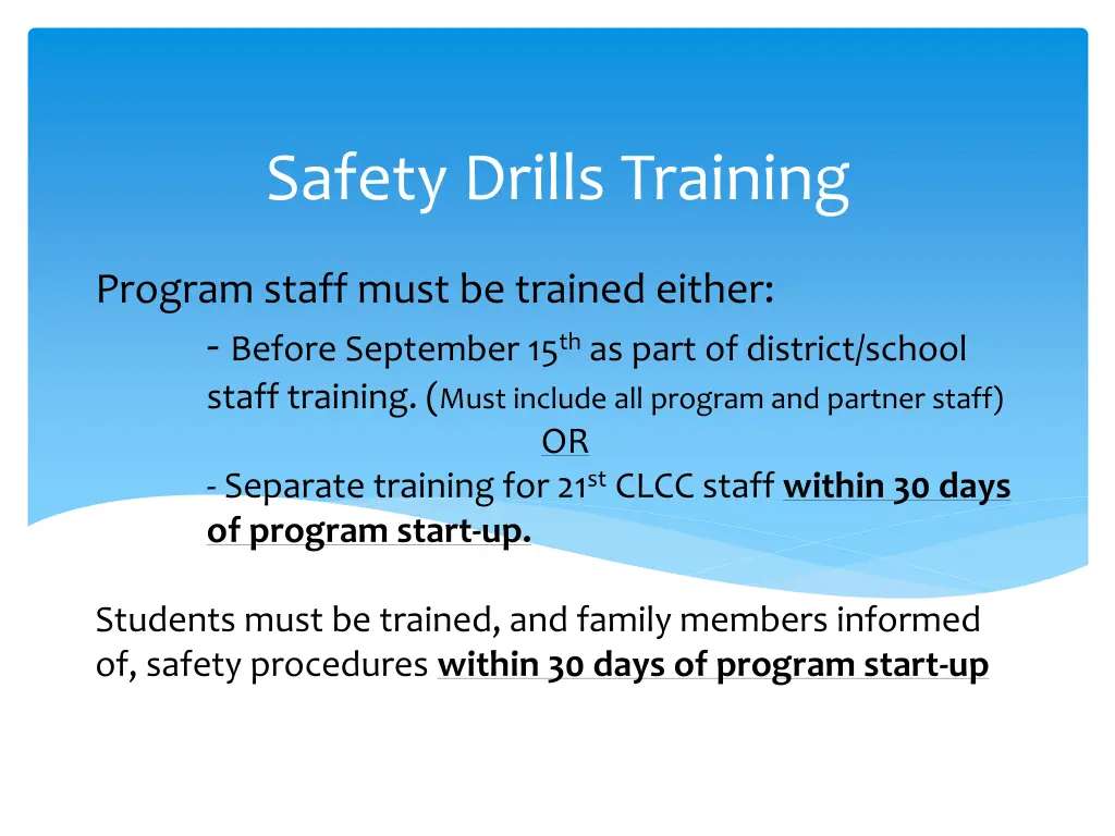safety drills training