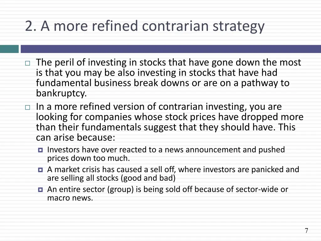 2 a more refined contrarian strategy