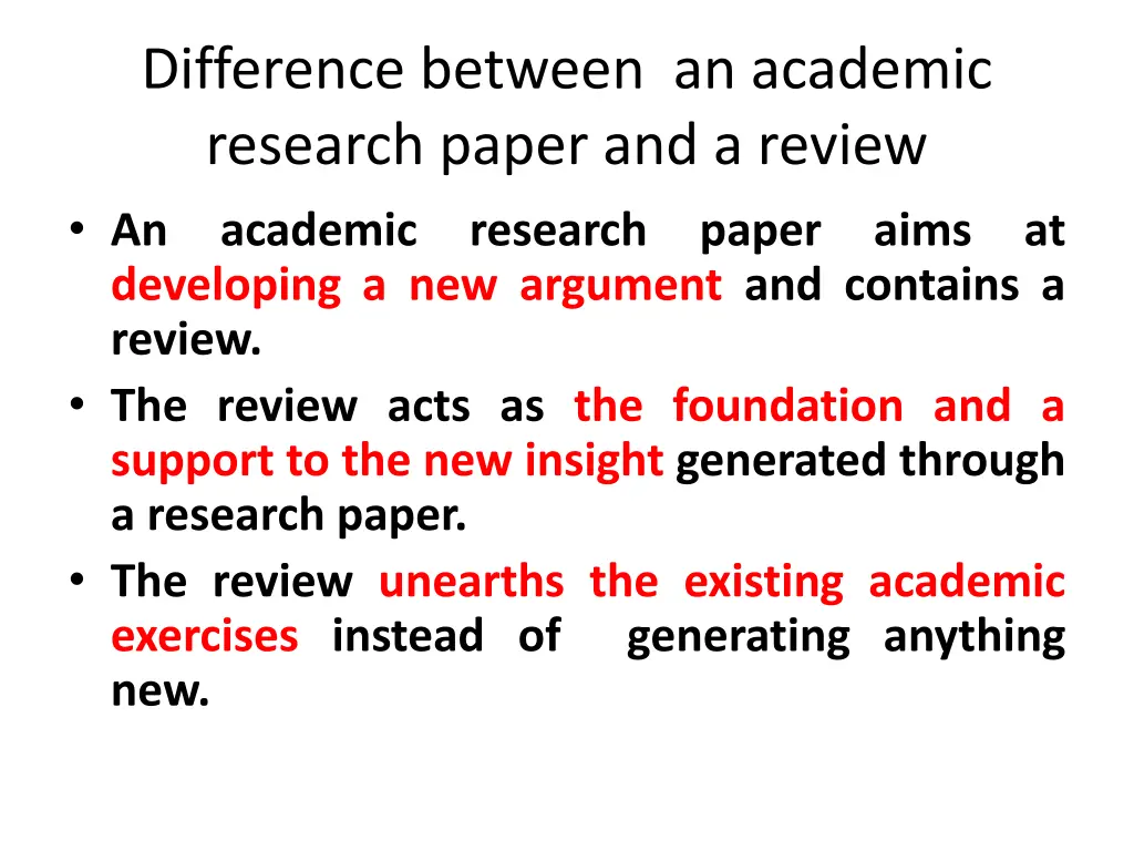 difference between an academic research paper