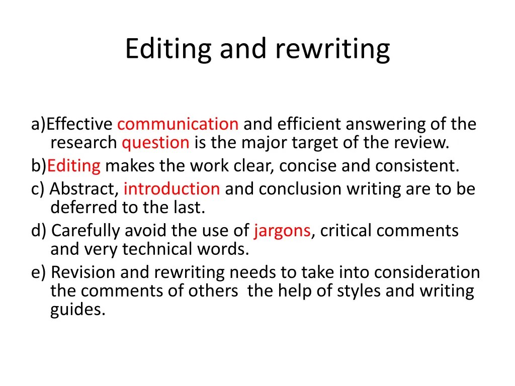 editing and rewriting