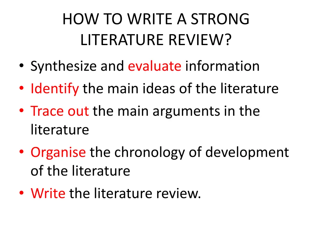 how to write a strong literature review