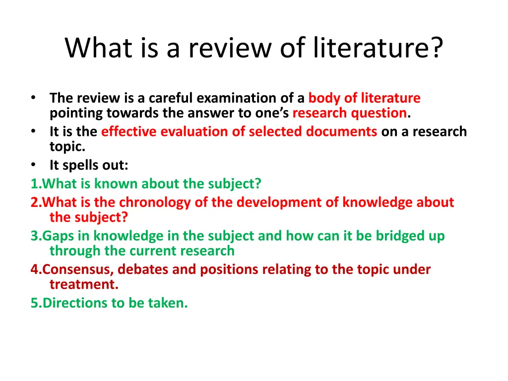 what is a review of literature