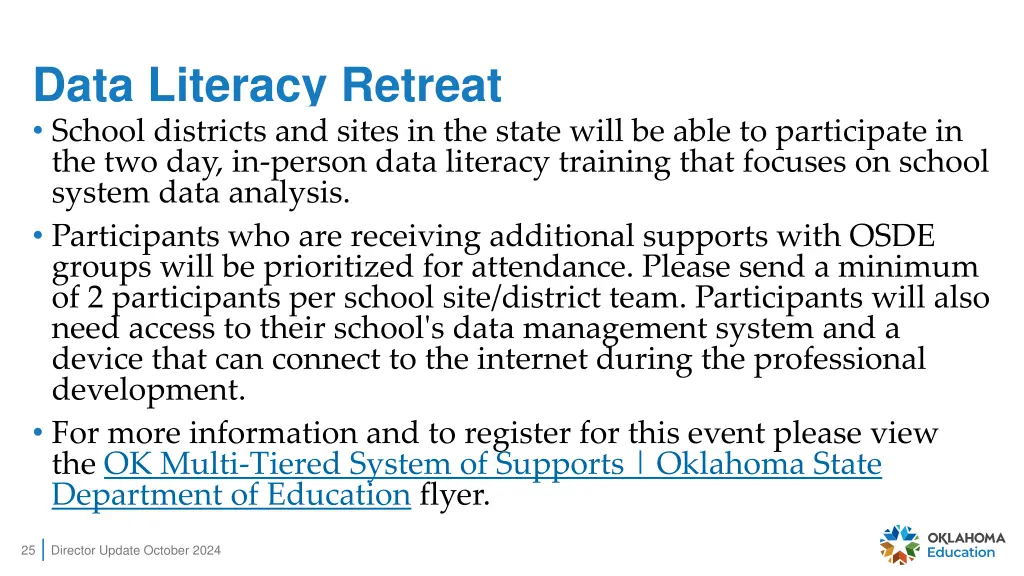 data literacy retreat school districts and sites