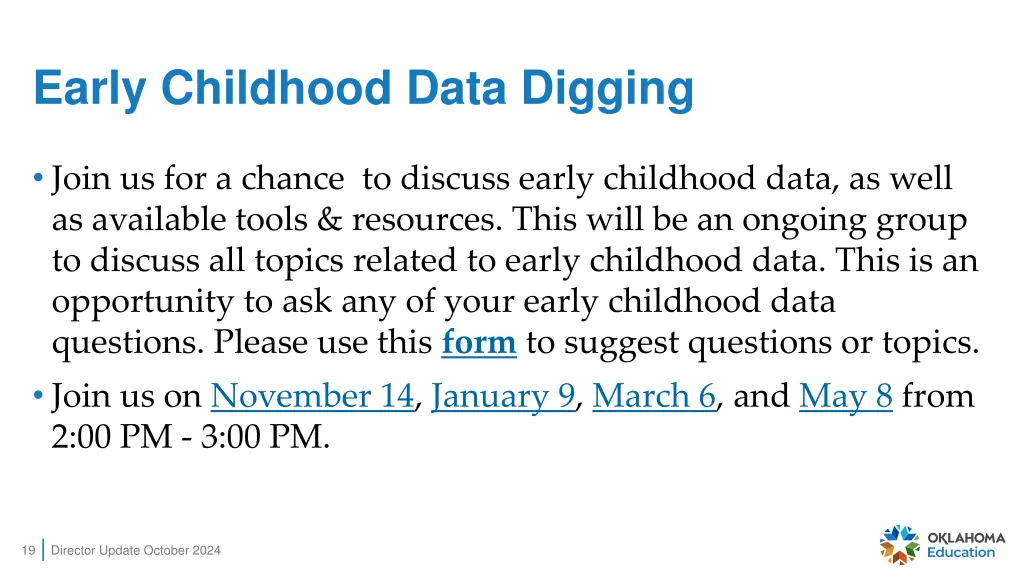 early childhood data digging