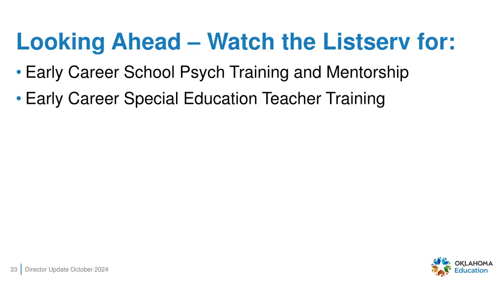 looking ahead watch the listserv for early career