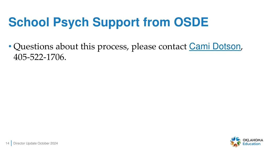 school psych support from osde