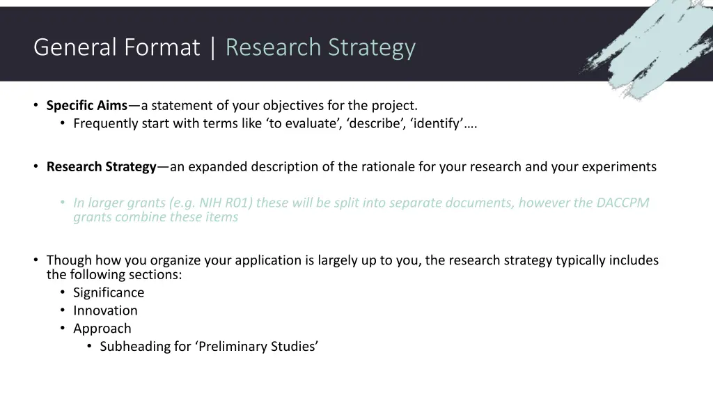 general format research strategy