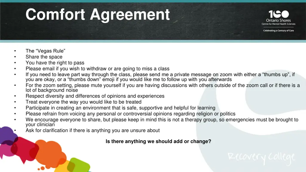 comfort agreement