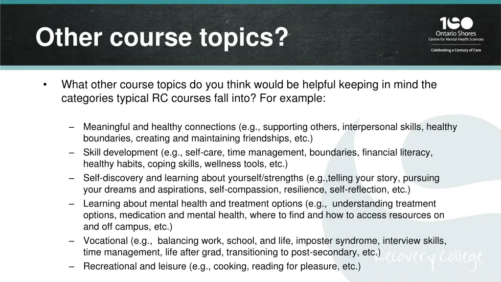 other course topics