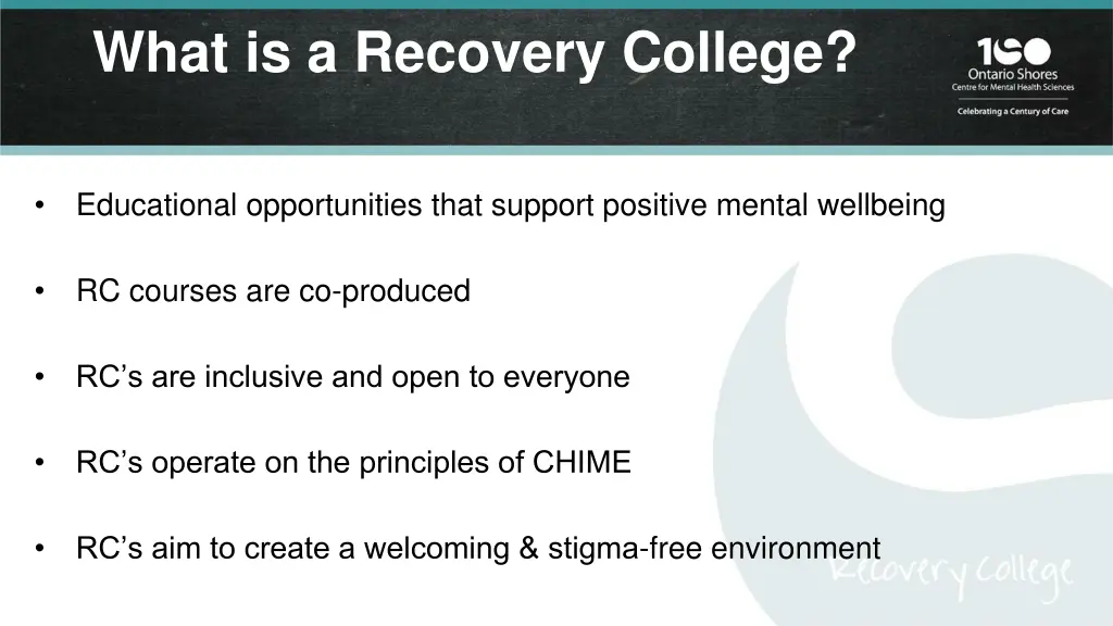 what is a recovery college