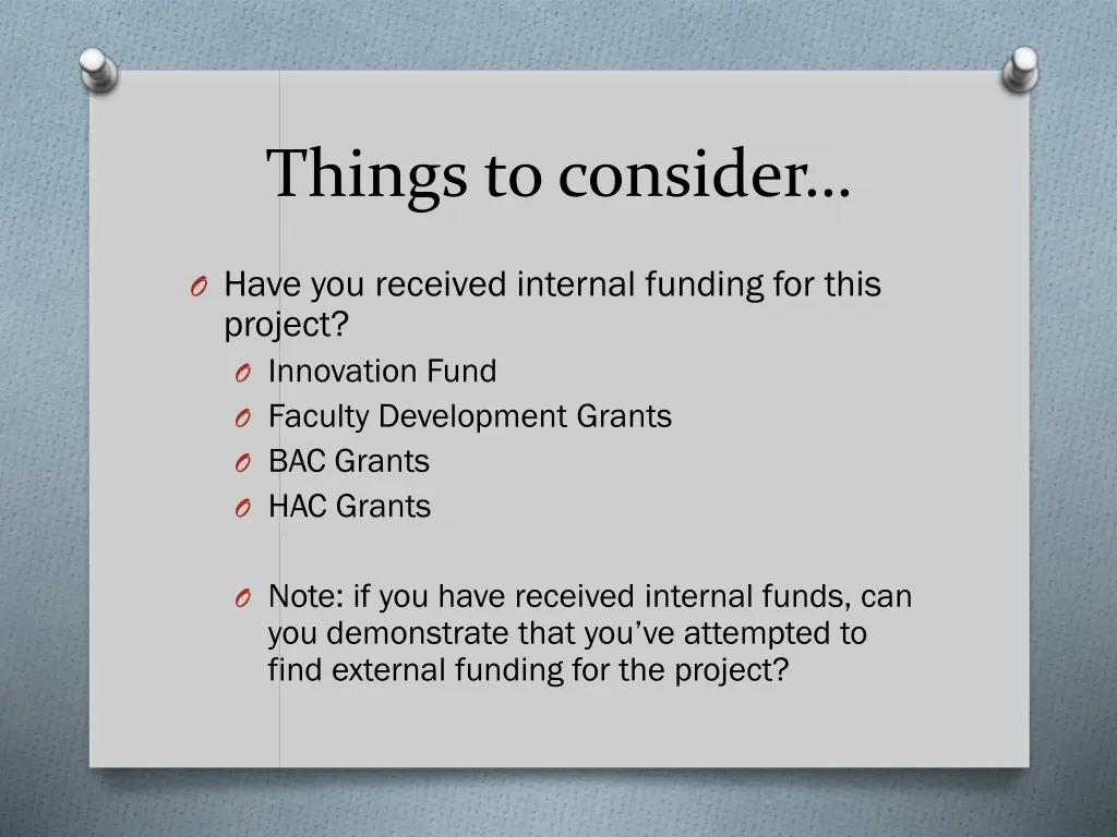 things to consider
