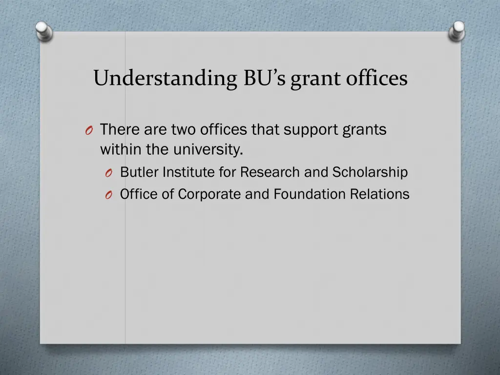 understanding bu s grant offices