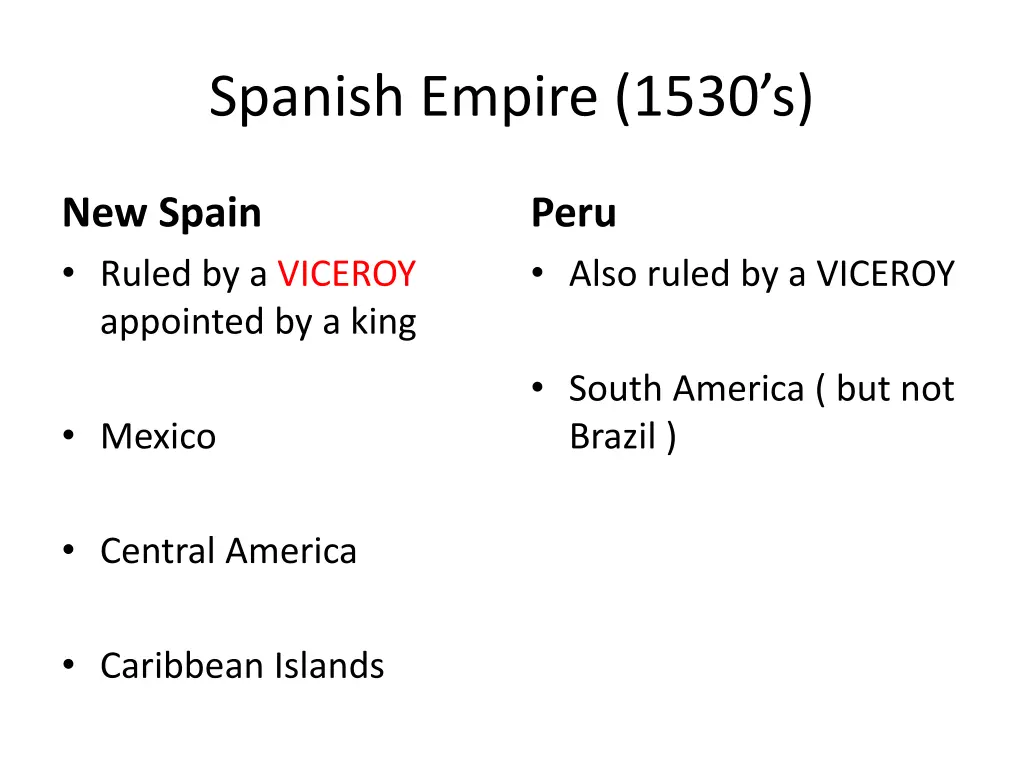 spanish empire 1530 s