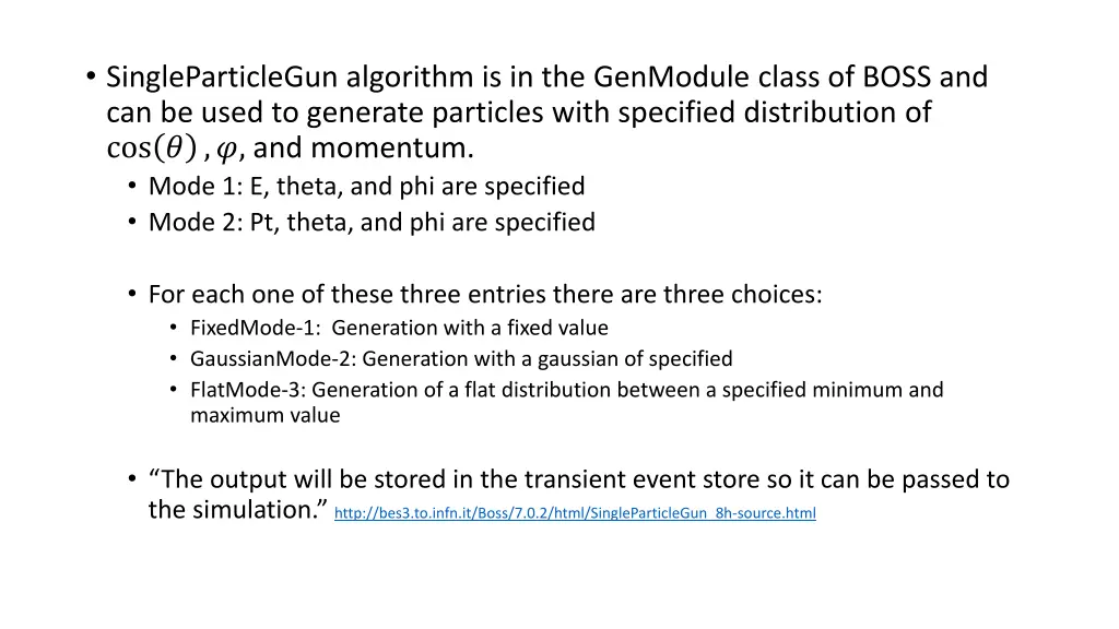 singleparticlegun algorithm is in the genmodule