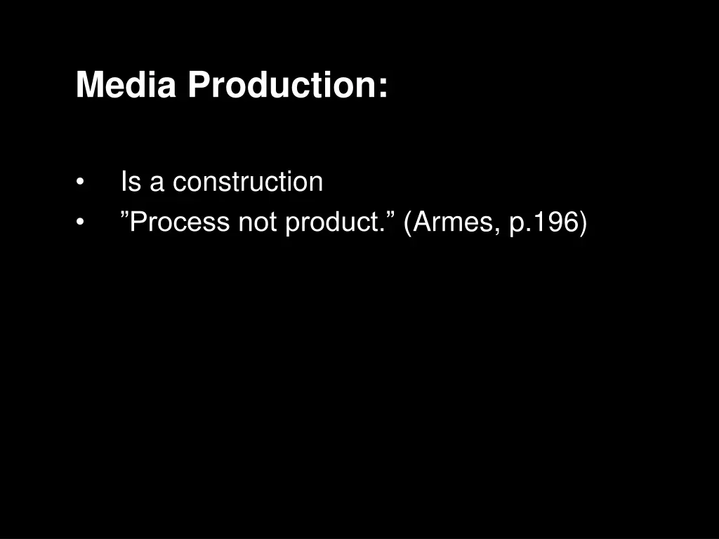 media production 1