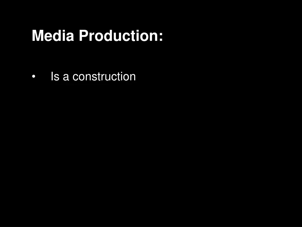 media production