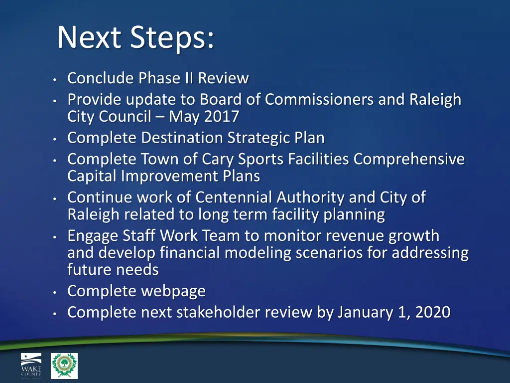 next steps