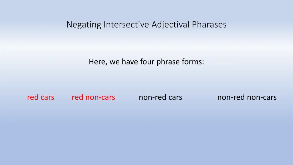 negating intersective adjectival pharases