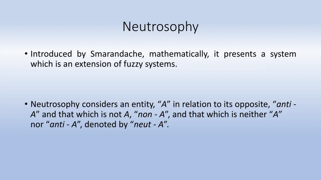 neutrosophy