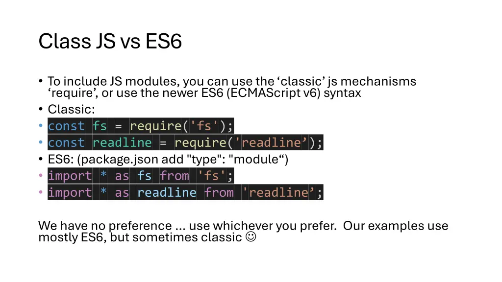 class js vs es6
