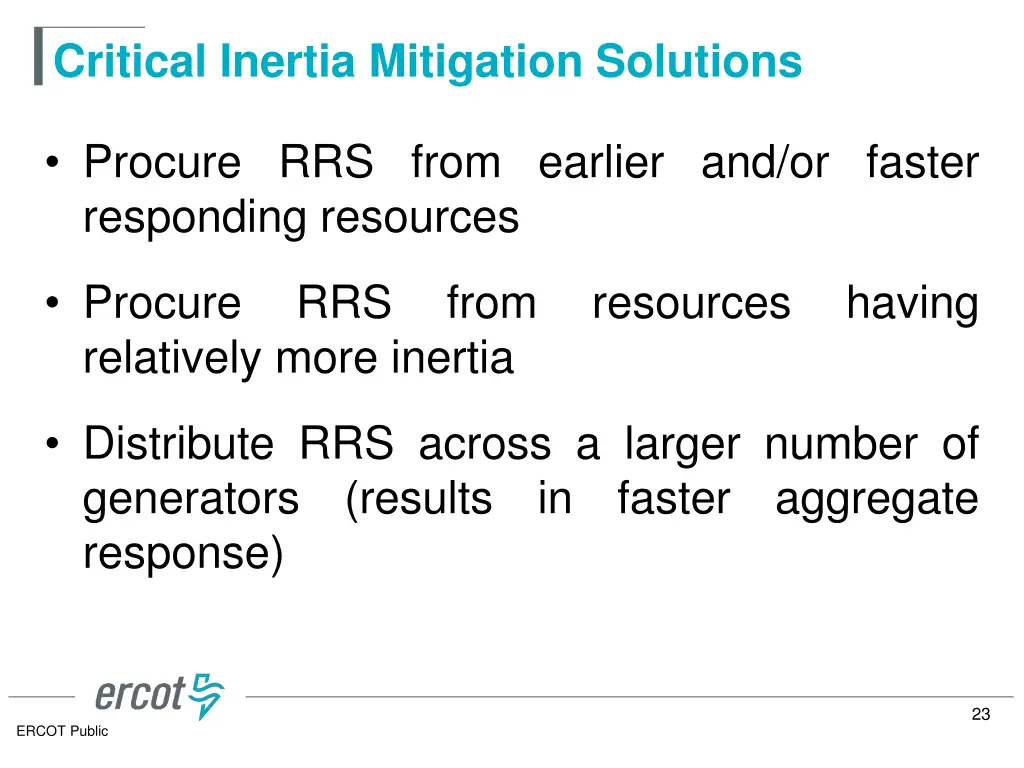 critical inertia mitigation solutions