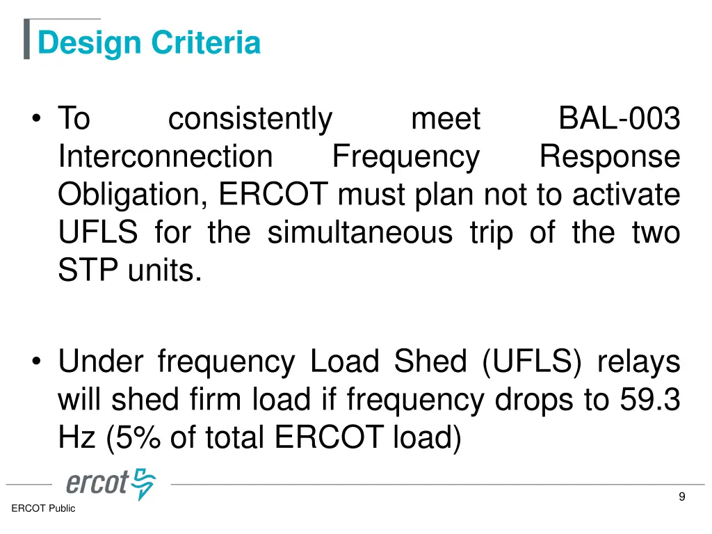 design criteria