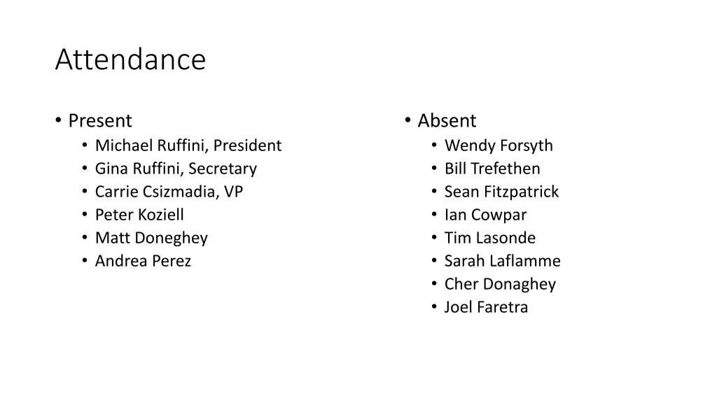 attendance