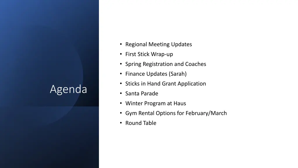 regional meeting updates first stick wrap