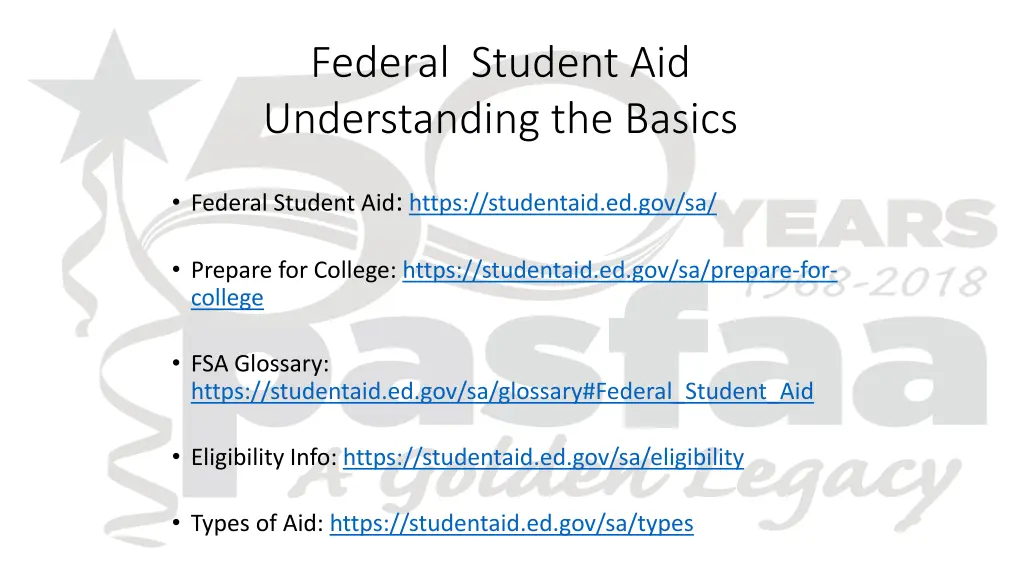 federal student aid understanding the basics