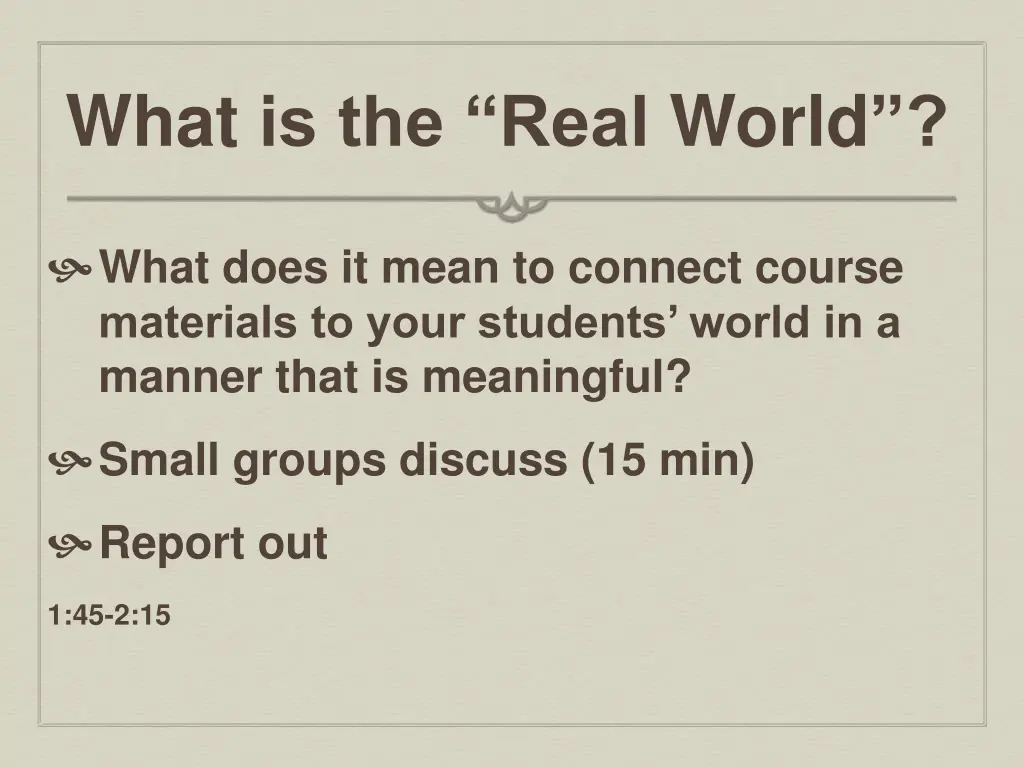 what is the real world