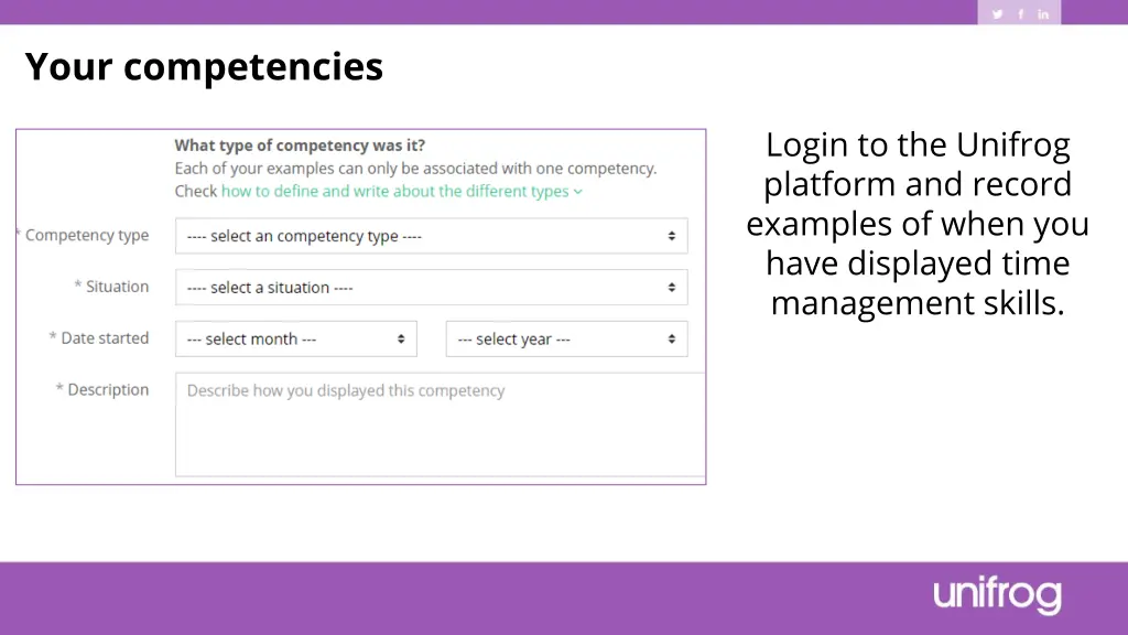your competencies