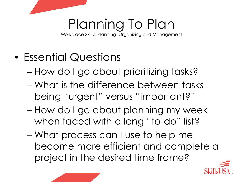 planning to plan workplace skills planning