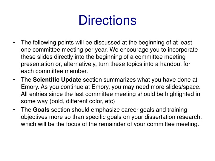 directions