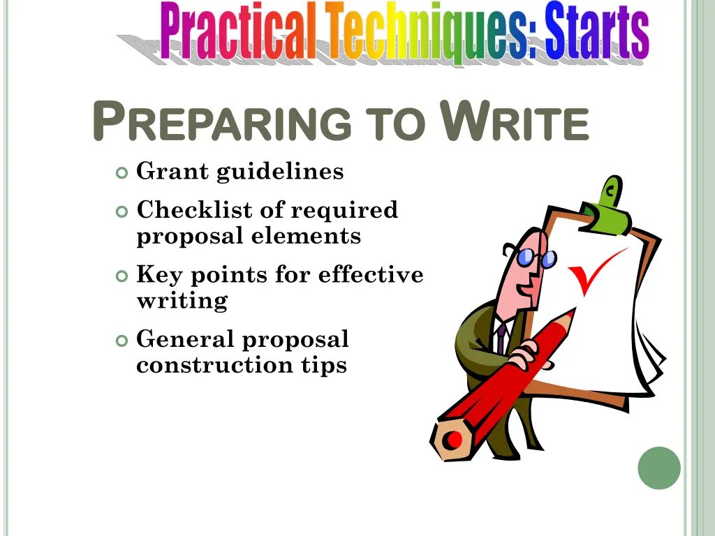 practical techniques starts
