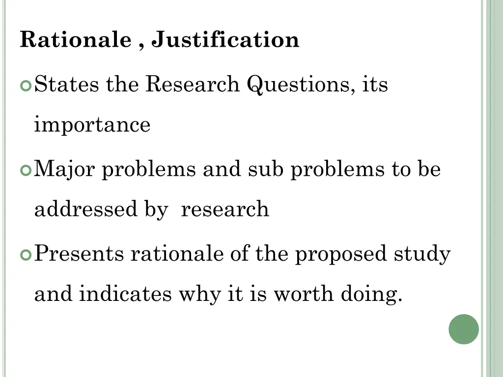 rationale justification