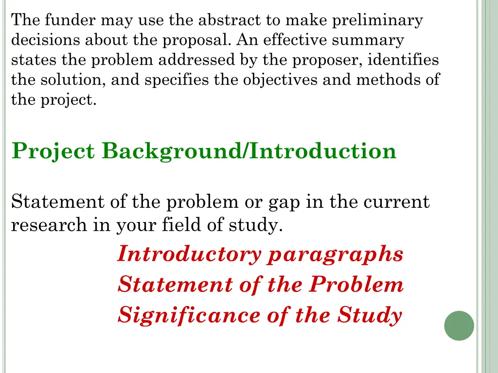 the funder may use the abstract to make