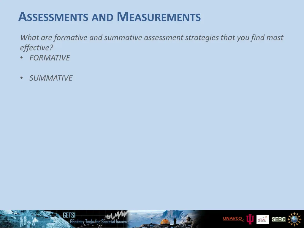 a ssessments and m easurements 2