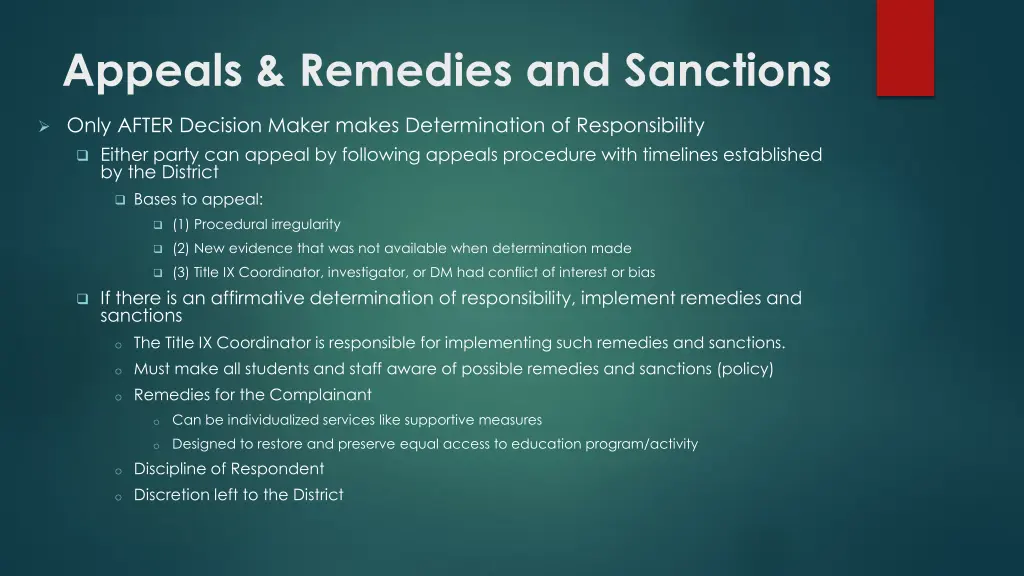 appeals remedies and sanctions