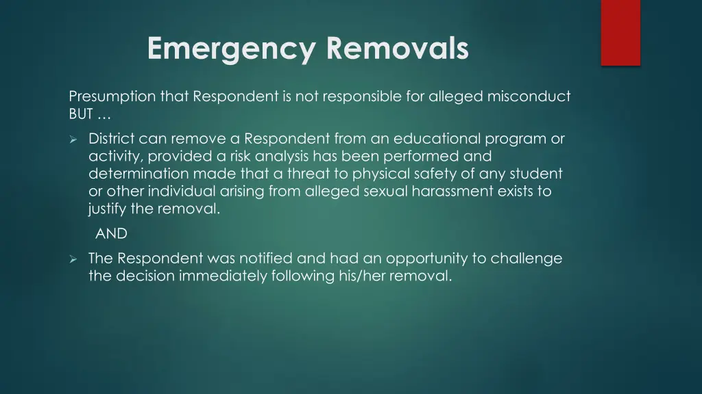 emergency removals