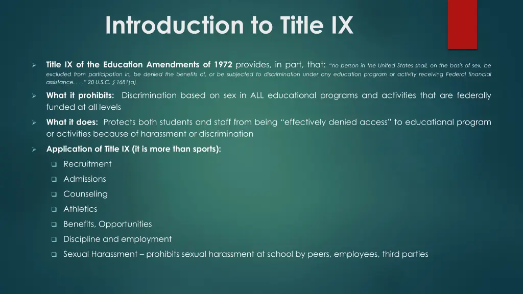 introduction to title ix