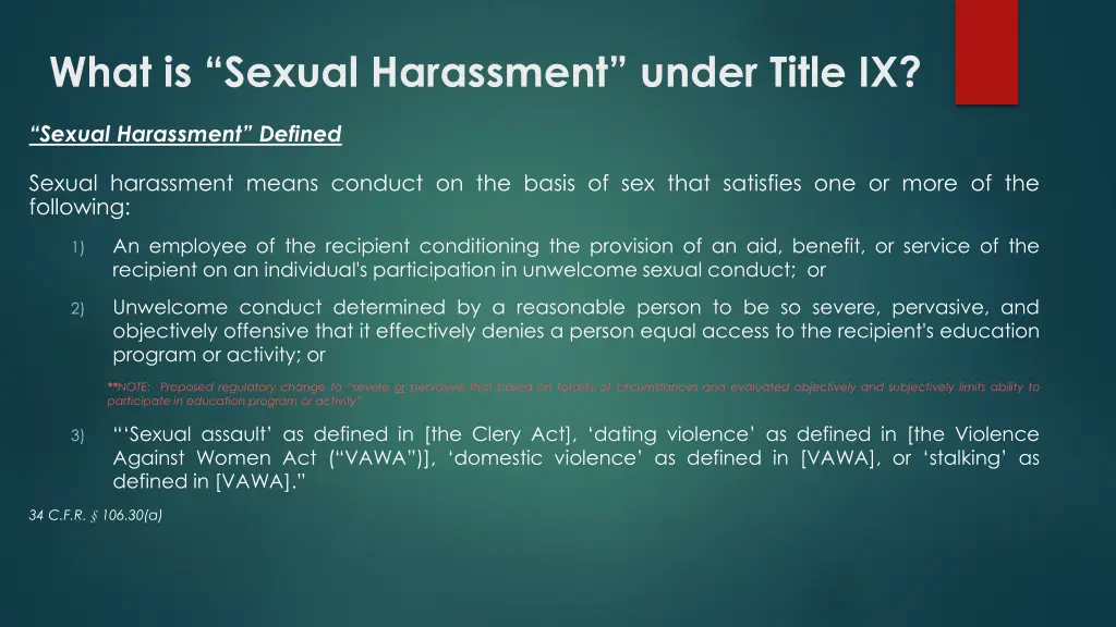 what is sexual harassment under title ix