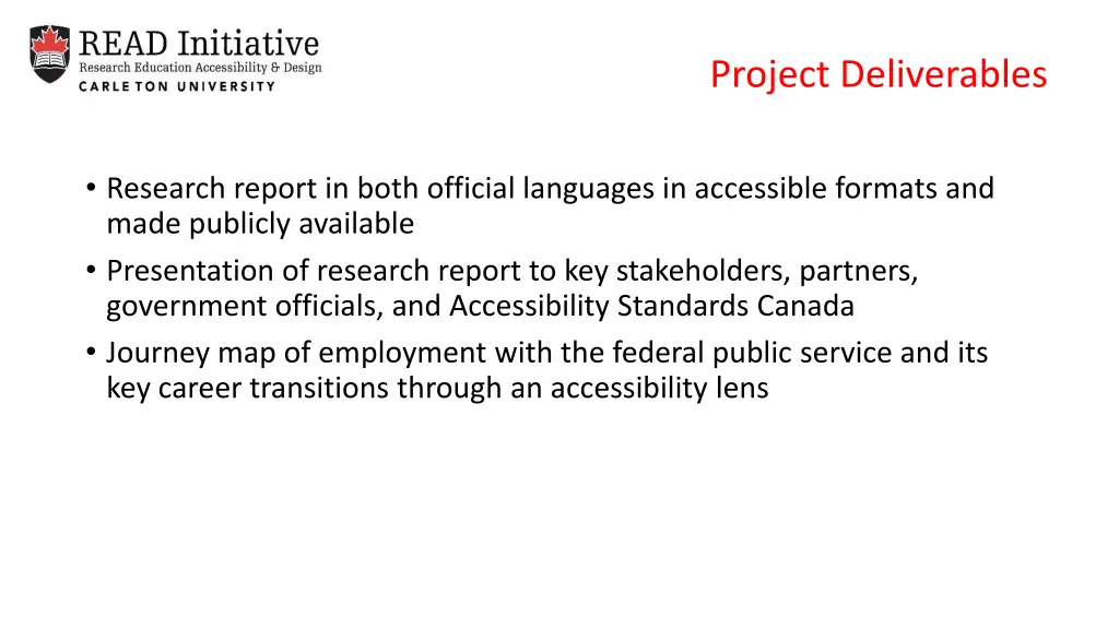 project deliverables