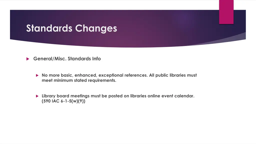 standards changes 1