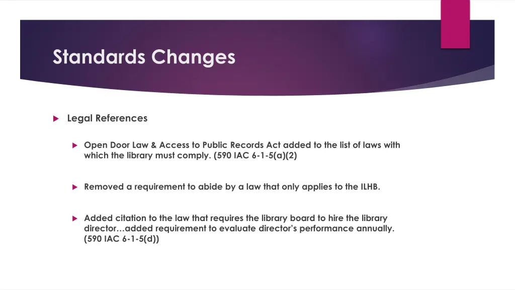 standards changes 2