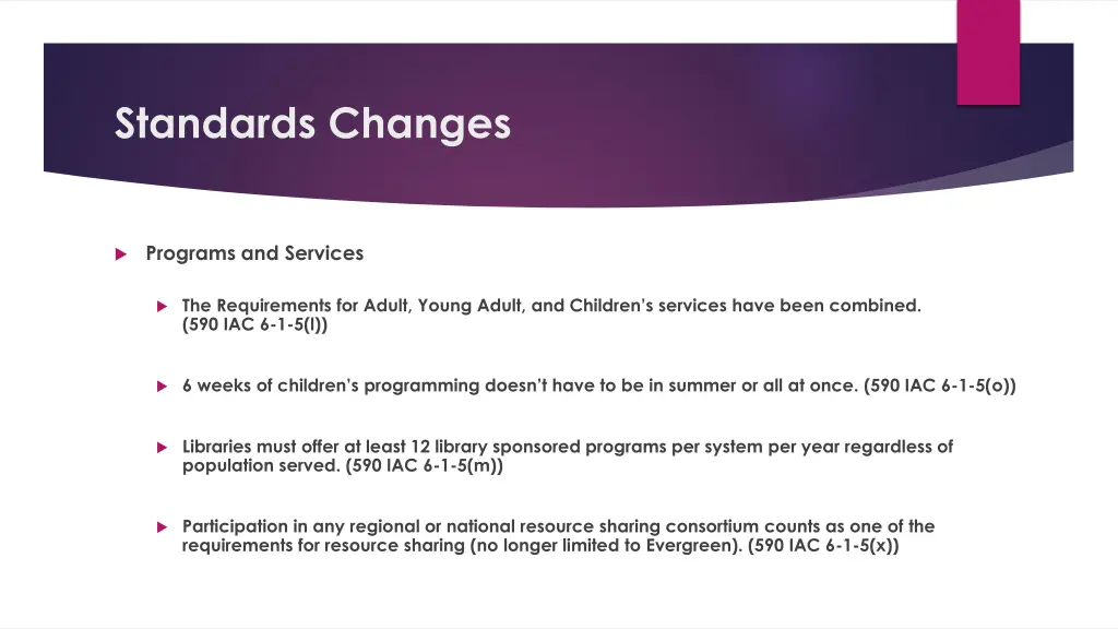 standards changes 7
