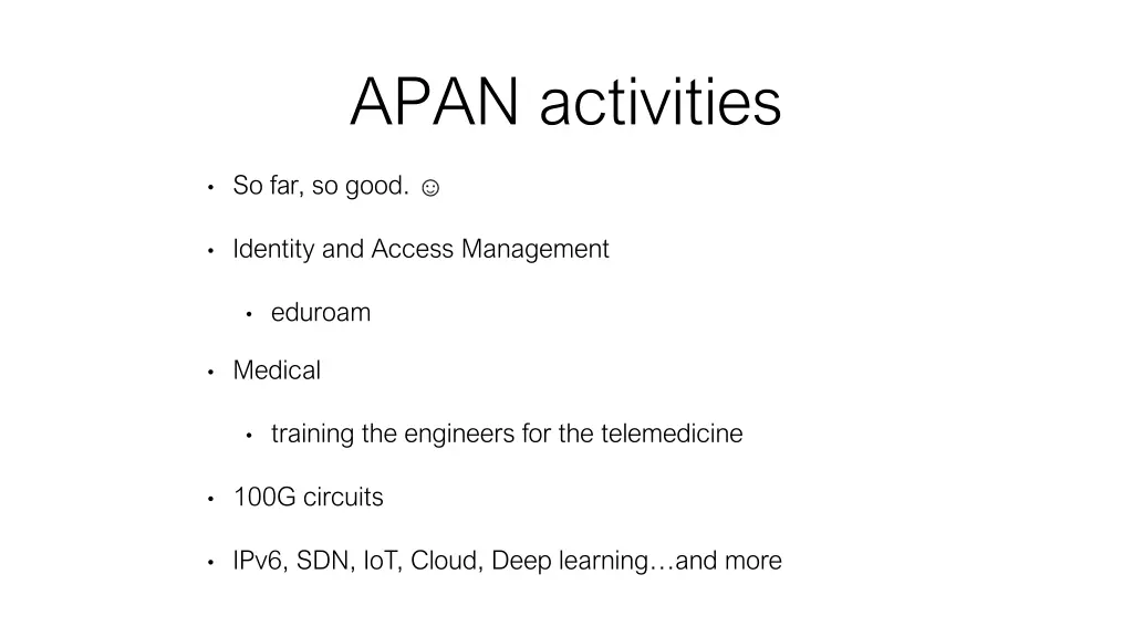 apan activities