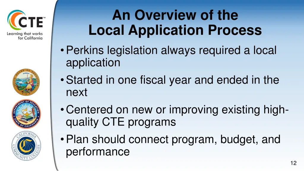 an overview of the local application process