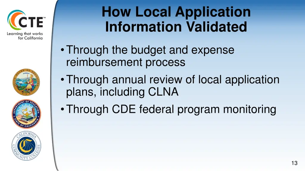 how local application information validated