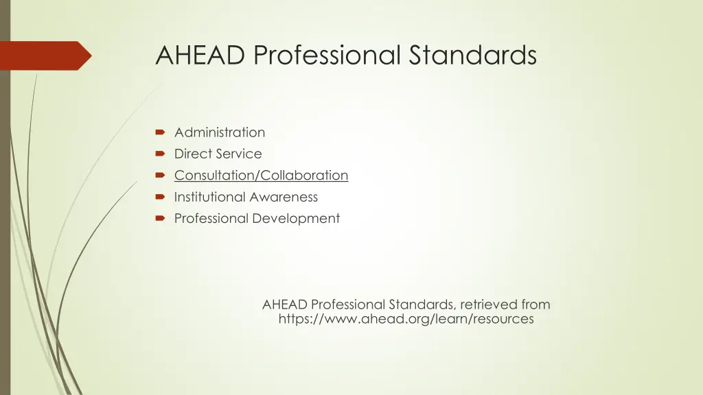 ahead professional standards