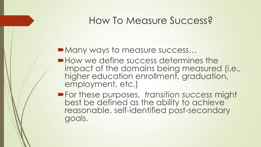 how to measure success